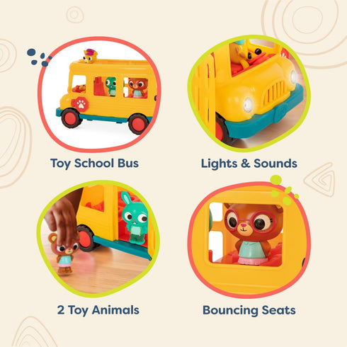B. toys Bonnie's School Bus - Musical School Bus & Characters, Lights & Sounds Toy Vehicle for Toddlers 18 Months +