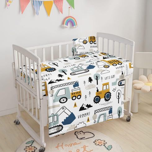 Datura home Set,3pcs Crib Bedding Nursery Crib Bedding with Comforter Crib Sheet & Crib Skirt,Watercolor Butterfly