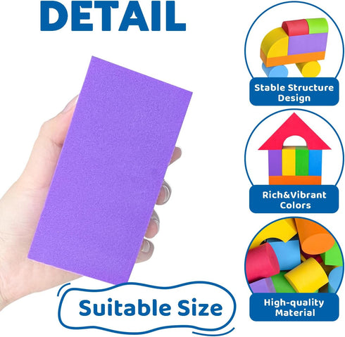 Large Foam Blocks for Toddlers 2-4 Years, Big Building Blocks Set, Soft Stacking Montessori Toys for 18+ Month Olds