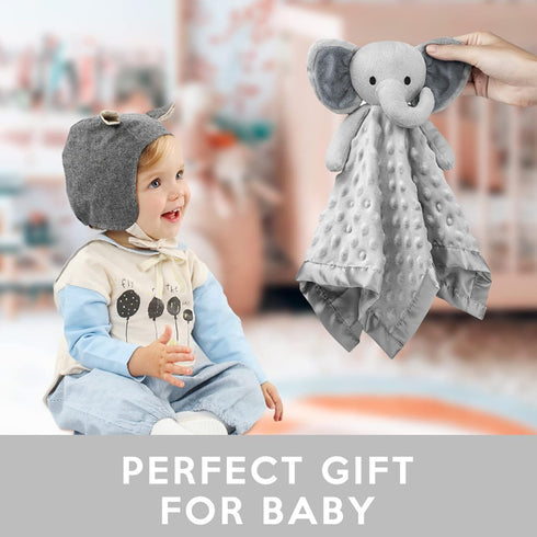 Pro Goleem Elephant Loveys for Babies - Soft Security Blanket and Stuffed Animal Toy for Infant and Toddler, Gray 16