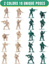200PCS Army Men Toy Soldiers, Plastic Action Figures, 10 Poses Yellow and Green Soldiers Playset
