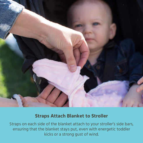 J.L. Childress Cuddle 'N Cover Stroller Blanket - Silky and Minky Fabrics, Attaches to Stroller, Privacy Cover, Pink