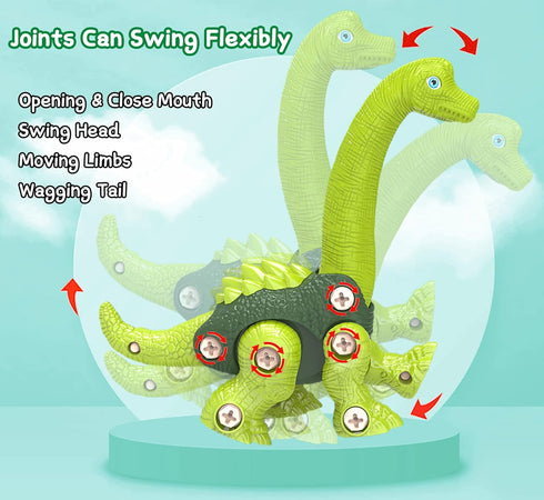 HAFUZIYN 4 Pack 3 4 5 6 7 8Year Dinosaur Toys for Kids, Take Apart Dinosaur Toys with Electric Drill for Old Boys
