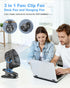 TCJJ 5200 3 360 Portable Clip on Fan, Rechargeable Stroller Fan, USB Desk Fans With TYPE-C Port mAh Battery Operated