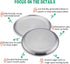 E-far Stainless Steel Plates Set of 4 - 8-inch Metal Dinner Plates for Kids, Shatterproof & Dishwasher Safe