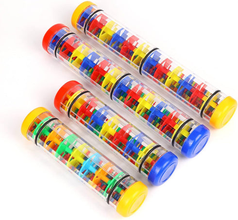 Rainmaker 12 inch Rattle Tube - Music Sensory Auditory Instrument Toy for Babies - Yellow Color