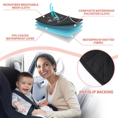 HunnmingRe 2 Pack Floral Car Seat Protector for Potty Training Waterproof Piddle Pad Cover from Spillages Nappy Leaks
