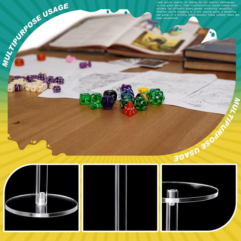 6 Pieces Flying Miniatures Acrylic Display Stand: Round Clear Flight Acrylic Stands for Tabletop RPG