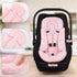 Car Seat Head Support Baby, Soft Infant CarSeat Insert with Strap Covers for Girls, Newborn Insert for carseat
