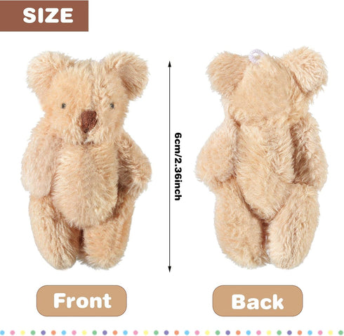 32 2.36 Inches 4 Skylety Pieces Mini Bear Plush Toy Tiny Bear Mini Joint Tiny Soft Doll Stuffed Animal Toys