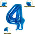 32 Inch Blue Number 4 Balloons, Foil Balloon for Birthday Party Decoration Supplies