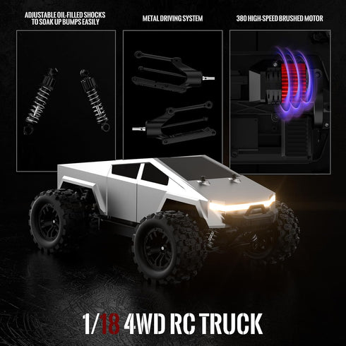 1:18 40 4WD 4X4 2 Batteries/2 2.4GHz Fast RC Car KM/H High Speed Remote Control Monster Truck Off Road All Terrain