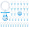 Pacifiers for Baby Shower Game, 36 Plastic Pacifiers for Decoration DIY, Large Size Baby Shower Props (Blue, 2.75 in)