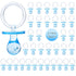 Pacifiers for Baby Shower Game, 36 Plastic Pacifiers for Decoration DIY, Large Size Baby Shower Props (Blue, 2.75 in)