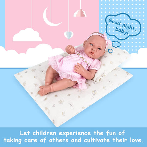 18 Inch Doll Bedding 2 Pc. Set, Reversible Print Baby Doll Bedding with Comforter & Pillow