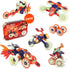 Clixo Mars Rover Pack - Glow-in-The-Dark Wheels Magnetic Building Toy with 30 Flexible Magnet Pieces for Kids Ages 6+