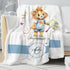 Novusopt Personalized Baby Blankets for Boys Girls Lion Baby Blanket Soft Plush Sherpa Blanket with Name Receiving