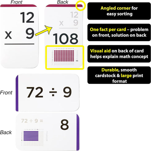 335 1 012 26, Think Tank Scholar Multiplication & Division Flash Cards (Award Winning) Fact Per Card with Visual Aids