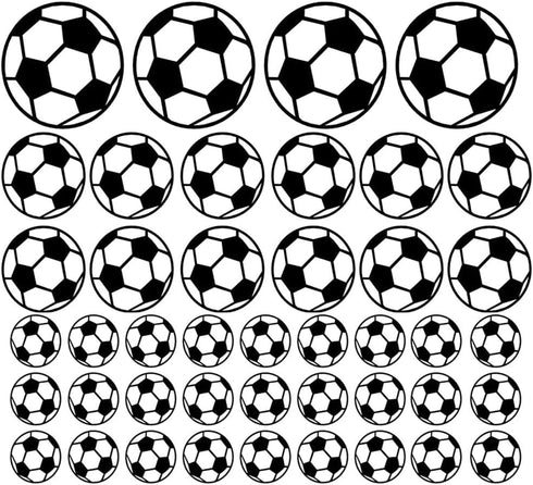 43 Pcs Soccer Stickers - Kids Soccer Ball Stickers Decals for Kids Room, Football Wall Decal Sticker Vinyl Art