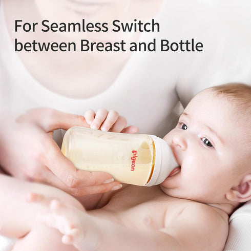 Pigeon PPSU Nursing Baby Bottle, Wide Neck, Streamlined Body, Natural Feel, Easy to Clean, 5.4 Oz (Pack of 2), Includes