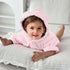 100% 0-24Months VOOVA & MOVAS Pink Toddler Hooded Towel with Bear Ear | Cotton, Ultra-Soft & Absorbent Baby Bath Robe |