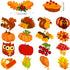 37 Pieces Fall Thanksgiving Felt Craft Kit, DIY Turkey Pumpkin Set with Detachable Maple Leaves