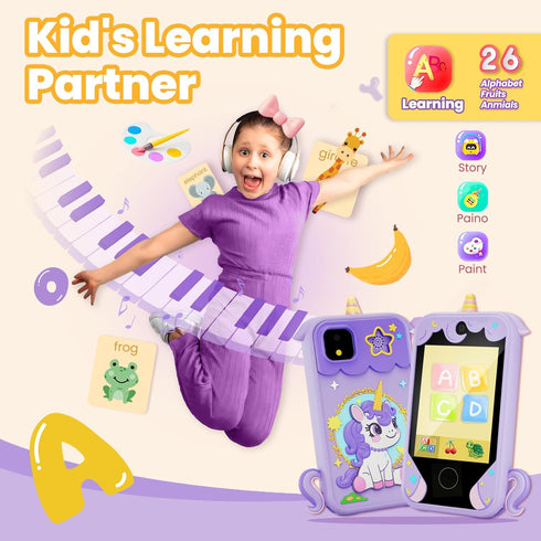 windpaint 3-10 2.8" Kids Phone for Girl Toys, Christmas Birthday Gifts for Age Year Old Girls Boys Toys, Kids Toddler