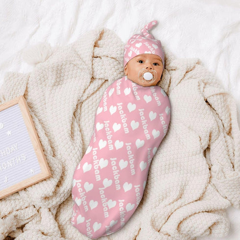 Generic Set Personalized Baby Swaddle Blanket- Customized Nursery Blankets, Custom Newborn Gifts, Infant Hospital