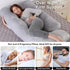 Eccn U-Shaped Full Body Pillow for Adults, Maternity Pregnancy Pillow with Washable Velvet Cover, Ergonomic Support