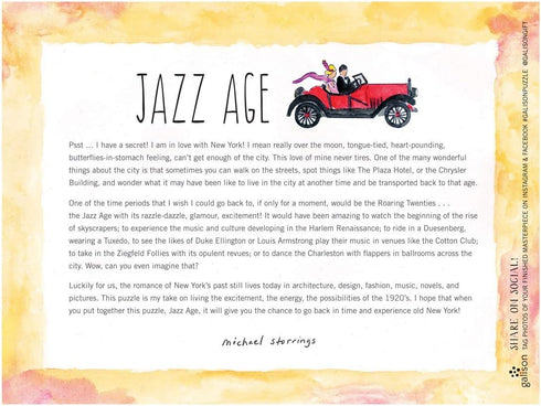 Galison Michael Storrings Jazz Age 1000 Piece Puzzle, Beautifully Illustrated Design, Fun Activity for the Whole Family