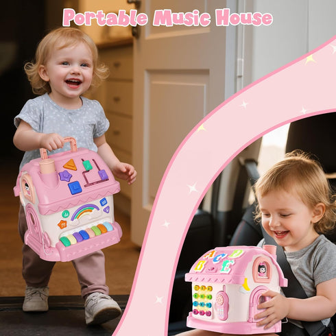 1 1st 6-12 12-18 HYES Toys for Year Old Girl Gifts, Musical House Learning Toddler Toys with Story, Letter, Games First