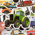 QTL Truck Stickers for Kids, Boys Tractor Stickers for Water Bottles, Easter Basket Stuffers, 50Pcs