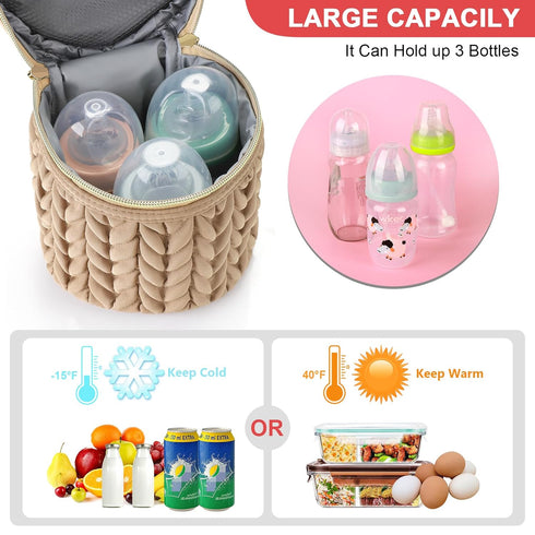 Accmor Insulated Baby Bottle Cooler Tote - Breastmilk Storage Bag for Nursing Moms