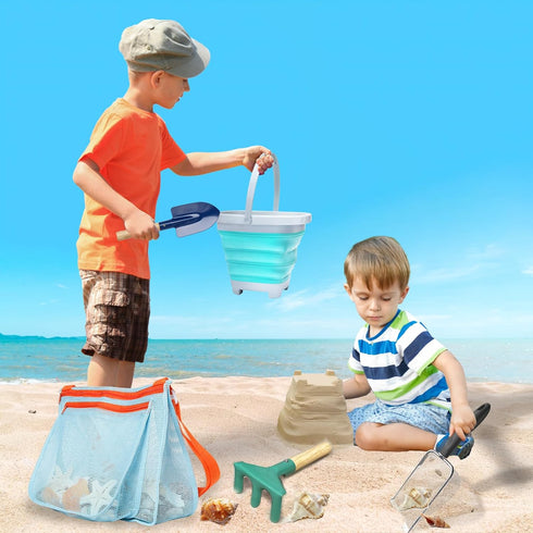 LIDAGO 5 Set 1 Shovel,1 Rake,1 1 1 Pcs Sand Toys Beach Include Metal Metal Foldable Beach Bucket & Sand Sifter