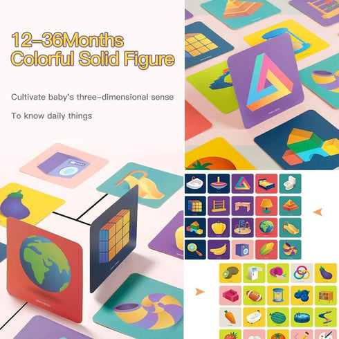 beiens High Contrast Baby Flashcard, 80 Pcs Visual Stimulation Learning Cards for Babies Ages 0-36 Months (5.5'' x