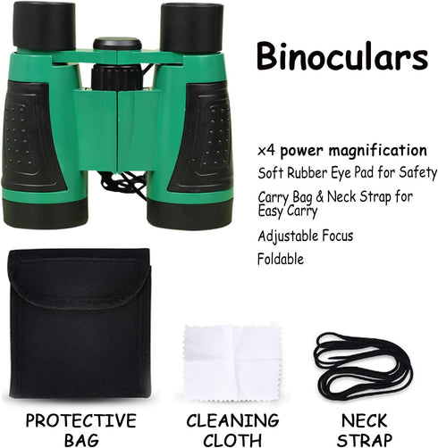 Box O' Mart Set Outdoor Adventure for Kids - Camouflage Camping Exploration Toys with Walkie-Talkies - Backyard