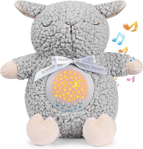 BEREST Baby Sleep Soother with Projector Night Light & Auto-Off Timer, Musical