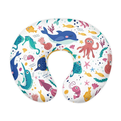 Hechitok Cartoon Ocean Nursing Pillow Cover Slipcover, Breastfeeding Newborn Infant Feeding Cushion Cover