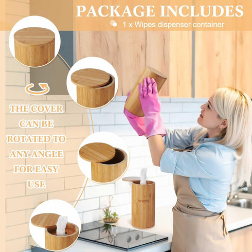 Willinglong Countertop Refillable Wet Wipes Dispenser Disinfecting Wipe Container with Magnetic Lid Stylish Decorative