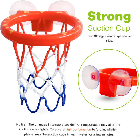 Bath Toys, Bathtub Basketball Hoop for Kids, Toddlers, Boys, and Girls, 3 Balls No Holes, Mold Free Bath Toys and Strong Suction Cup, Fun Bathtub Toys & Shower Bath Toys for Toddlers and Kids