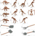 16PCS LC JoyCre Mini Dinosaur Fossil Skeleton - Plastic Dino Figure Bones for Kids Sandbox Toys, Realistic Fake