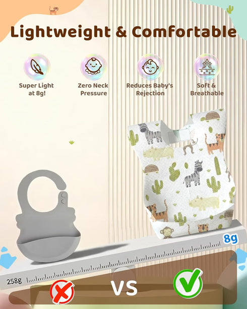 Packaged, 20/50pcs Lictin Disposable Baby Bibs, Individually Hygienic and Convenient for Toddler, Baby Travel