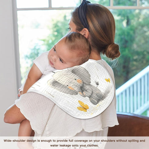 YETTASBIN Cute Baby Elephant Muslin Baby Burp Cloth, Super Soft Absorbent Cotton Burp Rag Baby Bibs Feeding Cloth