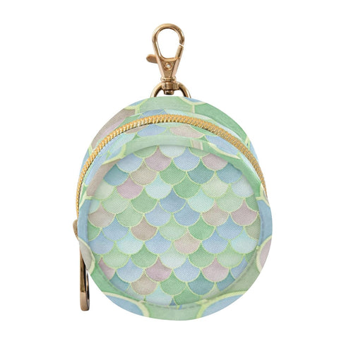 PYBUG Watercolor Scallop Round Pacifier Storage Case, Polyester & TPU Lined with Hook