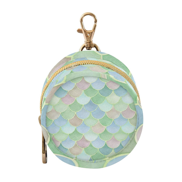 PYBUG Watercolor Scallop Round Pacifier Storage Case, Polyester & TPU Lined with Hook