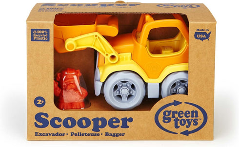 Green Toys Scooper Construction Truck in Yellow/Orange for Kids Outdoor Play