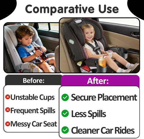 Joworthy 2 4Ever Pcs Car Seat Cup Holders Compatible with Graco DLX Car Seats, Dishwasher Safe Single Cup Holder