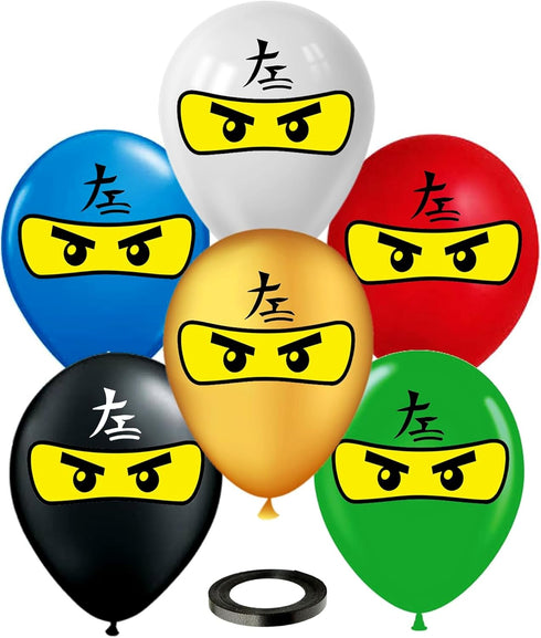Ninja Superhero 12" Birthday Balloons 30 Pcs | Premium Latex Ninja Sets Party Supplies Decorations