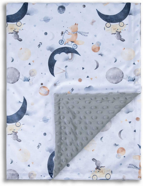Baby Blankets for Unisex Boys & Girls, Super Soft Minky, 30 x 40 inch Outer Space Printed Bed Throws Newborn