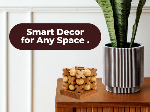 BSIRI 3D Wooden Tic Tac Toe, Rustic Coffee Table Decor, Unique Gifts for Special Occasions, Fun for Family Game Night